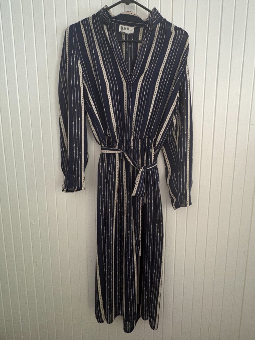 Vintage 1980s Sheer Long Sleeve Midi Dress